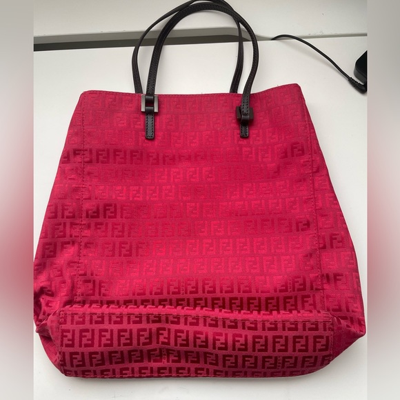 Fendi Leather- Trimmed Zucchino Bag - Picture 4 of 4